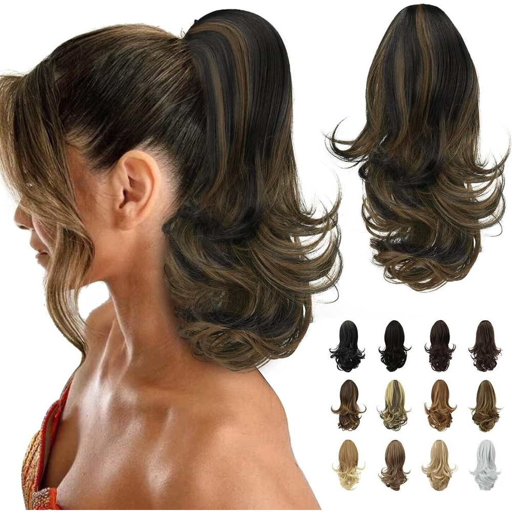 SOFEIYAN 13" Ponytail Extension Long Curly Ponytail Clip in Claw Hair Extension